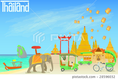Thailand travel concept, cartoon style 28596032