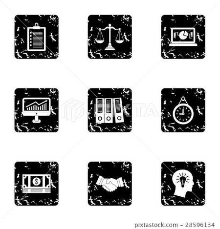 Business icons set, grunge style - Stock Illustration [28596134] - PIXTA