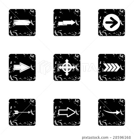 Pointer icons set, grunge style 28596168