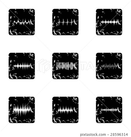 Sound track icons set, grunge style - Stock Illustration [28596314] - PIXTA