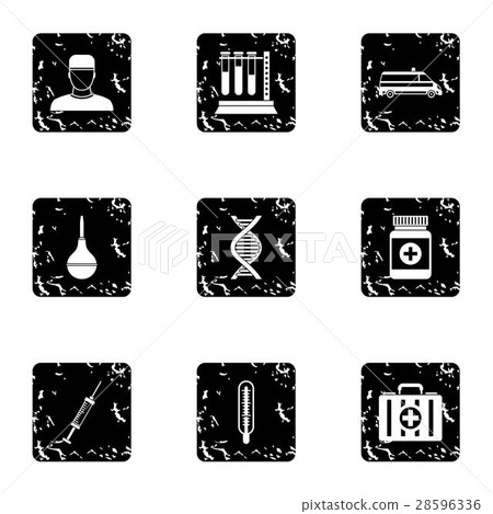 Treatment icons set, grunge style Treatment icons set, grunge style 28596336