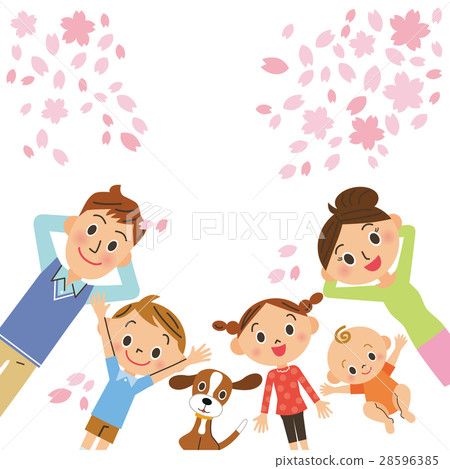 Cherry blossoms and family 28596385