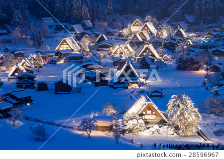 Gifu _ Shirakawago snow light up Gifu _ Shirakawago snow light up 28596967