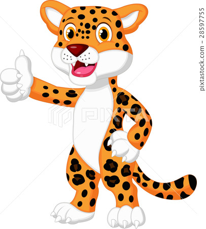 Cute leopard cartoon giving thumb up Cute leopard cartoon giving thumb up 28597755