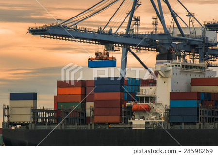 Cargo ships entering one of the busiest ports Cargo ships entering one of the busiest ports 28598269