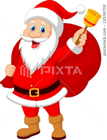 Santa Claus with bell carrying sack 28598708