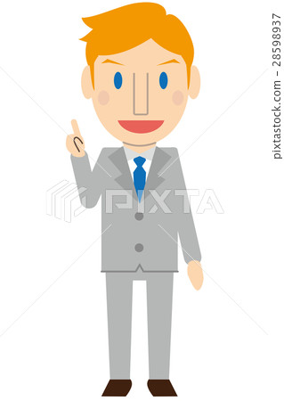 Cute blonde foreign teacher businessman gray suit point Cute blonde foreign teacher businessman gray suit point 28598937