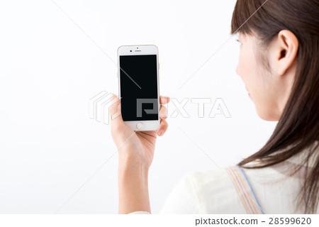 Young lady, housewife, smartphone 28599620