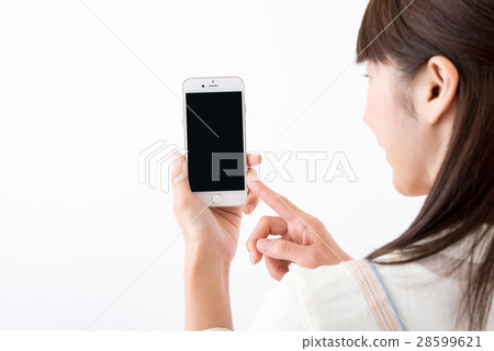 Young lady, housewife, smartphone 28599621