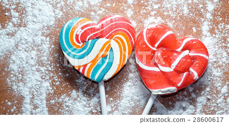 Heart-shaped sugar candy for Valentine's Day 28600617