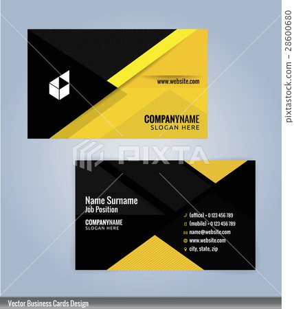 Yellow and Black modern business card template Yellow and Black modern business card template 28600680