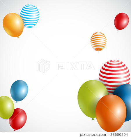 Color Glossy Balloons Background Vector 28600894