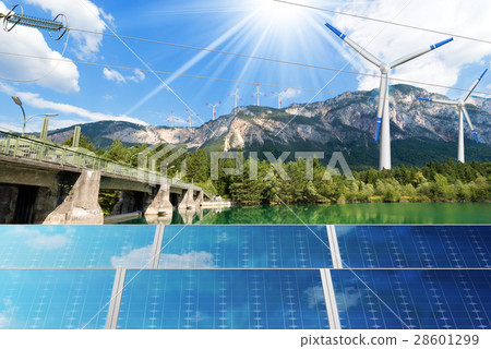 Renewable Energy - Sunlight Wind Water Renewable Energy - Sunlight Wind Water 28601299