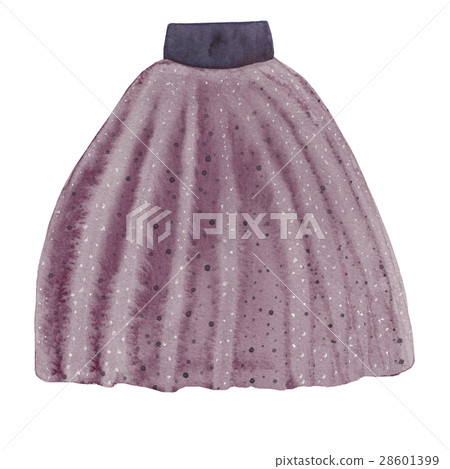 Purple mini skirt with frills. Fashion sketch. Purple mini skirt with frills. Fashion sketch. 28601399