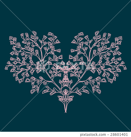 Blossoming heart, pink tree. Conceptual Icon Blossoming heart, pink tree. Conceptual Icon 28601401