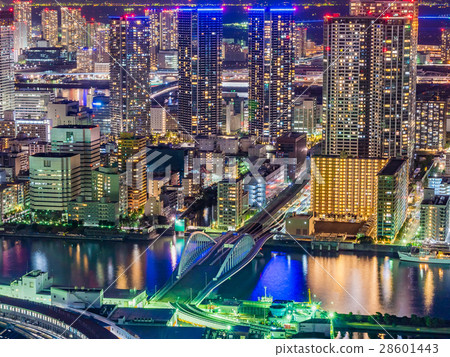 從caretta汐留的夜景 照片素材 圖片 圖庫