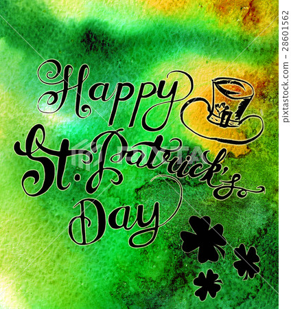 Watercolor St. Patricks day background. 28601562