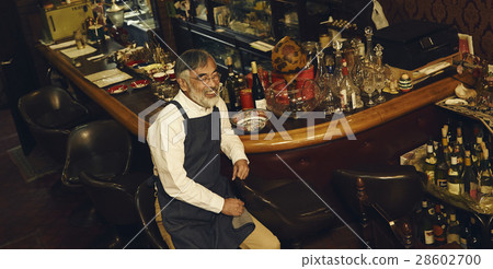 A man relaxing at the counter 28602700