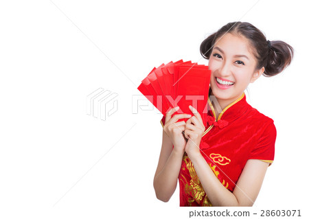 Happy chinese new year. smile asian woman  28603071