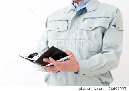 商人筆記本工作服白色後面 28604065