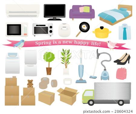 例證材料套新的生活裝置和家具移動 28604324