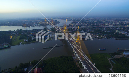 bhumibol bridge  bangkok thailand 28604568