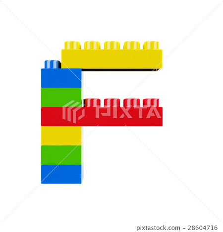 F plastic font alphabet character F plastic font alphabet character 28604716