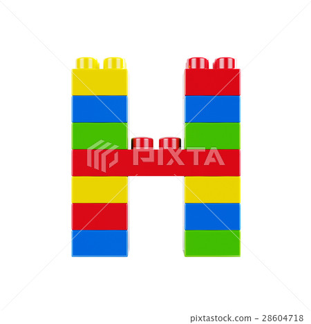 H plastic font alphabet character 28604718