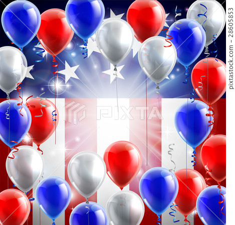 American Flag Balloons Background Design American Flag Balloons Background Design 28605853