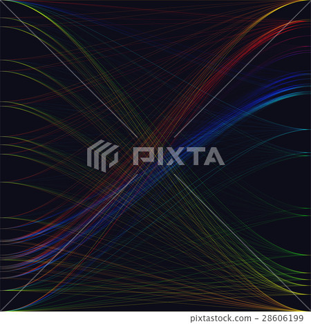 Colorful dark background with abstract waves - Stock Illustration ...