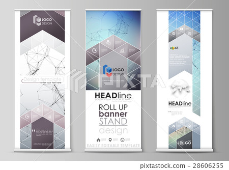 Roll up banner stands, abstract geometric design 28606255