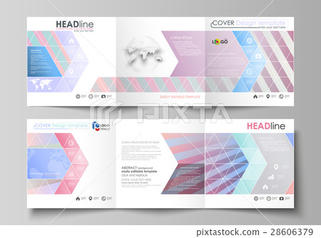 Set of business templates for tri fold square Set of business templates for tri fold square 28606379