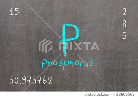 Blackboard with periodic table, Phosphorus 28606562