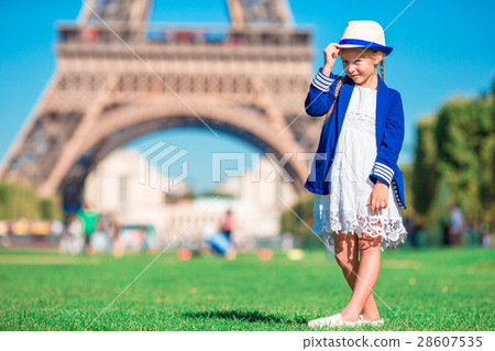 Adorable little girl in Paris background the 28607535