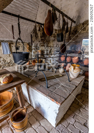 Old kitchen from the Szigliget castle in Hungary 28609267