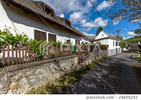 Typical houses in the village Szigliget in Hungary 28609293