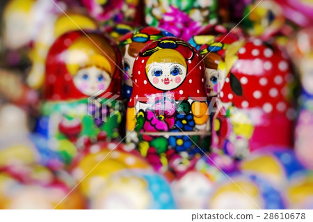 Colorful Russian nesting dolls matreshka Colorful Russian nesting dolls matreshka 28610678
