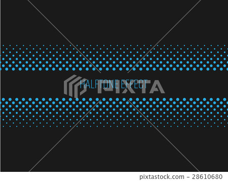Halftone effect title strip with blue text on dark 28610680