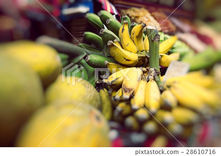 Fresh exotic fruits in Mercado Dos Lavradores Fresh exotic fruits in Mercado Dos Lavradores 28610716