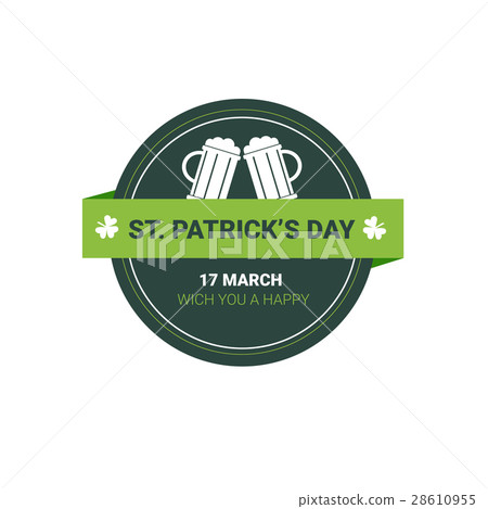 Saint Patrick Day Beer Festival Greeting Card Icon 28610955