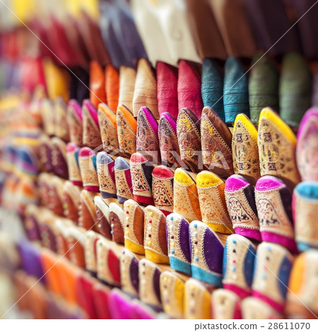 Colourful Moroccan slippers, Marrakesh 28611070