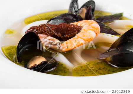Delicious mediterranean seafood soup. Tasty fish 28612819