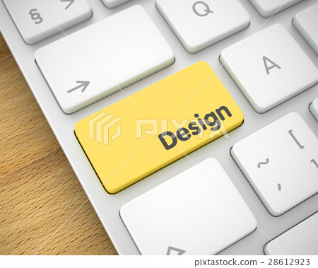 Design - Message on the Yellow Keyboard Keypad. 3D 28612923