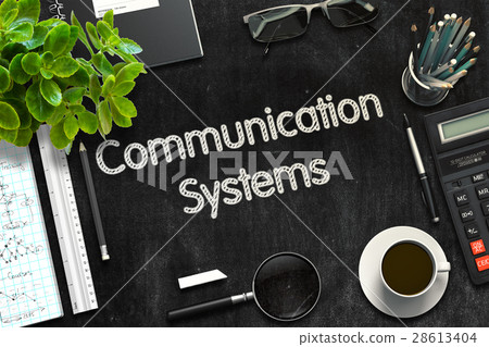 Communication Systems on Black Chalkboard. 3D Communication Systems on Black Chalkboard. 3D 28613404