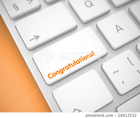 Congratulations - Text on White Keyboard Keypad 28613532