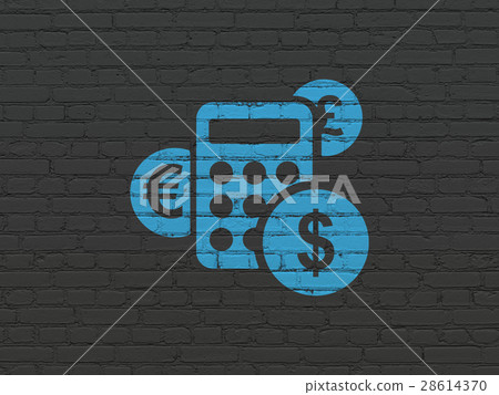 Business concept: Calculator on wall background - Stock Illustration