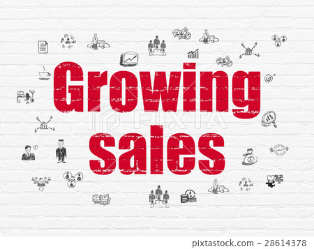 Finance concept: Growing Sales on wall background 28614378