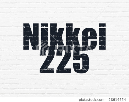 Stock market indexes concept: Nikkei 225 on wall 28614554