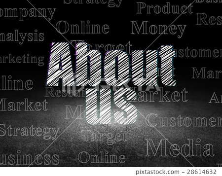 Marketing concept: About Us in grunge dark room Marketing concept: About Us in grunge dark room 28614632
