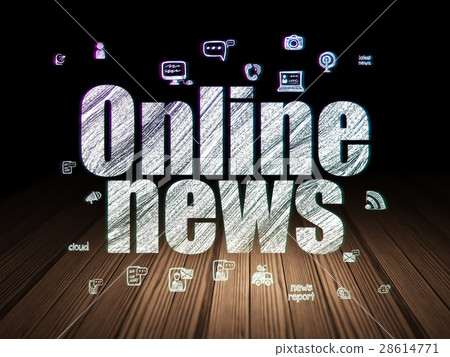 News concept: Online News in grunge dark room News concept: Online News in grunge dark room 28614771